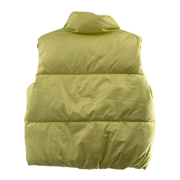 Old Navy Citrine Yellow Puffer Vest M Recycled Lightweight Warm Quilted Outdoor - Picture 7 of 9